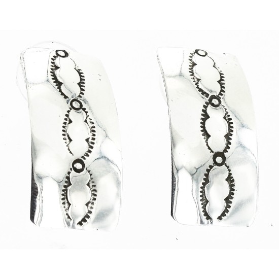 Handmade Certified Authentic Navajo .925 Sterling Silver Stud Native American Earrings 17136-1