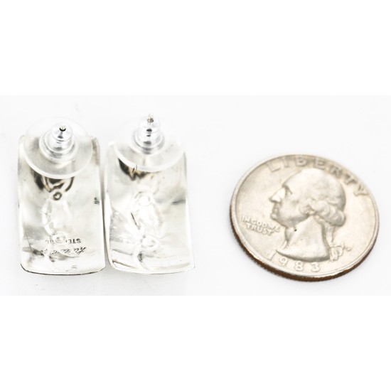 Handmade Certified Authentic Navajo .925 Sterling Silver Stud Native American Earrings 17136-1