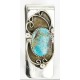 Handmade Certified Authentic Navajo Nickel and .925 Sterling Silver Natural Turquoise Native American Money Clip 10524-1 Handmade Certified Authentic Navajo Nickel and .925 Sterling Silver Natural Turquoise Native American Money Clip 10524-1
