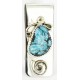 Handmade Certified Authentic Navajo Nickel and .925 Sterling Silver Natural Turquoise Native American Money Clip 10524-4 Handmade Certified Authentic Navajo Nickel and .925 Sterling Silver Natural Turquoise Native American Money Clip 10524-4