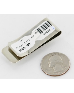 Handmade Certified Authentic Navajo Nickel and .925 Sterling Silver Natural Turquoise Native American Money Clip 10528-2