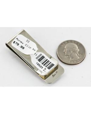 Handmade Certified Authentic Navajo Nickel and Brass Natural Turquoise Native American Money Clip 10523-2