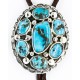 Handmade Nuggets Certified Authentic Navajo .925 Sterling Silver Natural Turquoise Native American Bolo Tie  1205