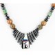 Inlaid Certified Authentic Navajo .925 Sterling Silver Turquoise Jasper Hematite Native American Necklace 750181-2