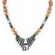 Inlaid Certified Authentic Navajo .925 Sterling Silver Turquoise Jasper Hematite Native American Necklace 750181-2