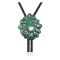 Flower .925 Sterling Silver Certified Authentic Handmade Navajo Native American Natural Turquoise Bolo Tie 34250