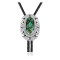 Handmade Certified Authentic Navajo .925 Sterling Silver Native American Natural Turquoise Bolo Tie 34251