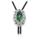 Handmade Certified Authentic Navajo .925 Sterling Silver Native American Natural Turquoise Bolo Tie 34251