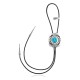 Handmade Certified Authentic Navajo .925 Sterling Silver Native American Natural Turquoise Bolo Tie 34254