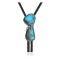 Handmade Certified Authentic Navajo .925 Sterling Silver Native American Natural Turquoise Bolo Tie 34260