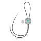 Sun .925 Sterling Silver Certified Authentic Handmade Navajo Native American Natural Turquoise Bolo Tie 34261