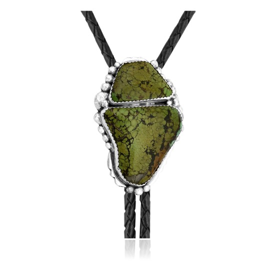Handmade Certified Authentic Navajo .925 Sterling Silver Native American Natural Turquoise Bolo Tie 34263 Handmade Certified Authentic Navajo .925 Sterling Silver Native American Natural Turquoise Bolo Tie 34263