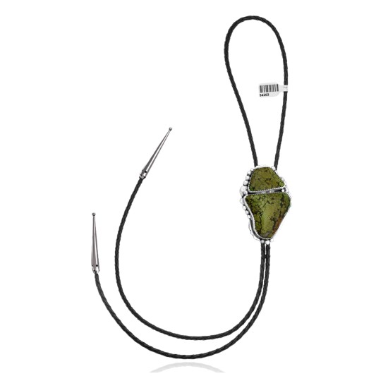 Handmade Certified Authentic Navajo .925 Sterling Silver Native American Natural Turquoise Bolo Tie 34263 Handmade Certified Authentic Navajo .925 Sterling Silver Native American Natural Turquoise Bolo Tie 34263