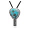 Handmade Certified Authentic Navajo .925 Sterling Silver Native American Natural Turquoise Bolo Tie 34265
