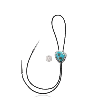 Handmade Navajo .925 Sterling Silver Native American Natural Turquoise Bolo Tie 34265 Handmade Navajo .925 Sterling Silver Native American Natural Turquoise Bolo Tie 34265