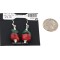 .925 Sterling Silver Hooks Certified Authentic Navajo Natural Turquoise Coral Native American Dangle Earrings 18294-20
