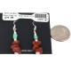.925 Sterling Silver Hooks Certified Authentic Navajo Natural Turquoise Red Jasper Native American Dangle Earrings 18294-5