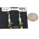.925 Sterling Silver Hooks Certified Authentic Navajo Natural Turquoise Green Jasper Native American Dangle Earrings 18294-9