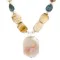 .925 Sterling Silver Navajo Natural Turquoise Agate Jasper Native American Necklace 750246-1