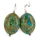 .925 Sterling Silver Hooks Certified Authentic Navajo Composite Turquoise Native American Dangle Earrings 18294-15