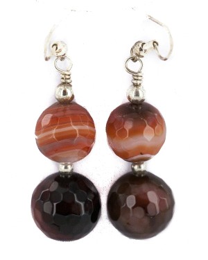 .925 Sterling Silver Hooks Certified Authentic Navajo Natural Carnelian Native American Dangle Earrings 18294-3