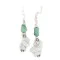 .925 Sterling Silver Hooks Navajo White Howlite Native American Dangle Earrings 18294-24