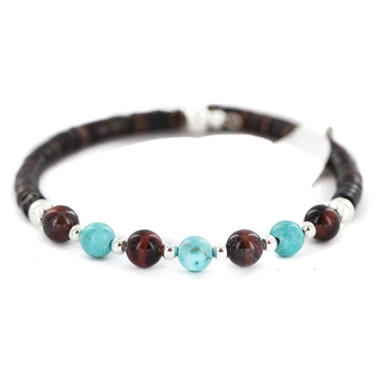Navajo Certified Authentic Natural Tigers Eye Heishi Native American Adjustable Wrap Bracelet 13181-2 Navajo Certified Authentic Natural Tigers Eye Heishi Native American Adjustable Wrap Bracelet 13181-2