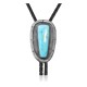 Handmade Certified Authentic Navajo .925 Sterling Silver Native American Natural Turquoise Bolo Tie 34270