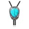 Feather .925 Sterling Silver Certified Authentic Handmade Navajo Native American Natural Turquoise Bolo Tie 34274