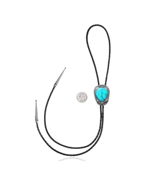 Feather .925 Sterling Silver Handmade Navajo Native American Natural Turquoise Bolo Tie 34274 Feather .925 Sterling Silver Handmade Navajo Native American Natural Turquoise Bolo Tie 34274
