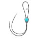 Feather .925 Sterling Silver Certified Authentic Handmade Navajo Native American Natural Turquoise Bolo Tie 34274