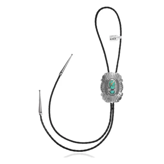 Sun .925 Sterling Silver Handmade Navajo Native American Natural Turquoise Bolo Tie 34244 Sun .925 Sterling Silver Handmade Navajo Native American Natural Turquoise Bolo Tie 34244