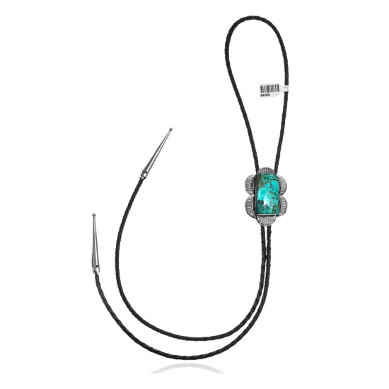 Flower .925 Sterling Silver Handmade Navajo Native American Natural Turquoise Bolo Tie 34259 Flower .925 Sterling Silver Handmade Navajo Native American Natural Turquoise Bolo Tie 34259