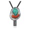 Handmade Certified Authentic Navajo .925 Sterling Silver Native American Natural Turquoise Coral Bolo Tie 34279
