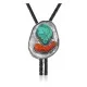 Handmade Navajo .925 Sterling Silver Turquoise Coral Bolo Tie NB180620190697 Handmade Navajo .925 Sterling Silver Turquoise Coral Bolo Tie NB180620190697