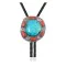 Handmade Navajo .925 Sterling Silver Native American Natural Turquoise Coral Bolo Tie 34280