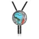 Feather .925 Sterling Silver Handmade Navajo Native American Natural Turquoise Coral Bolo Tie 34282 Feather .925 Sterling Silver Handmade Navajo Native American Natural Turquoise Coral Bolo Tie 34282