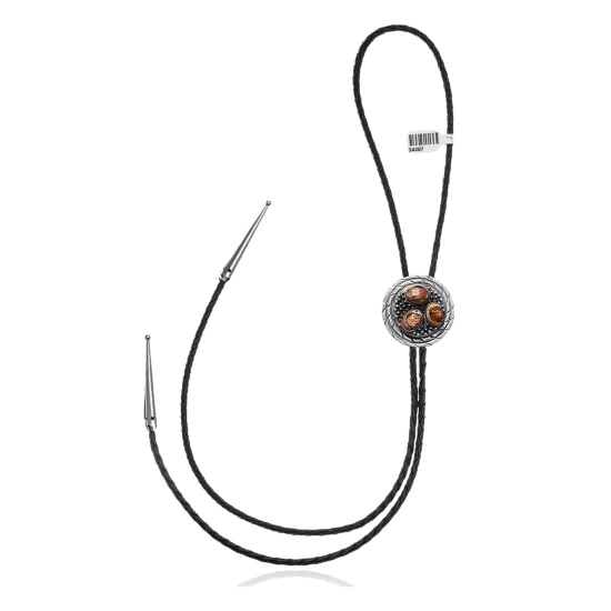 Handmade Navajo .925 Sterling Silver Native American Opal Bolo Tie 34287 Handmade Navajo .925 Sterling Silver Native American Opal Bolo Tie 34287