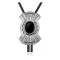 Sun .925 Sterling Silver Handmade Navajo Native American Black Onyx Bolo Tie 34288