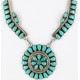Handmade Certified Authentic Navajo .925 Sterling Silver Natural Turquoise Set Native American Necklace Earrings 15789-14644