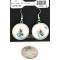 Certified Authentic Handmade Navajo .925 Sterling Silver Dangle Native American Earrings Natural Turquoise Coral 18080-1 Certified Authentic Handmade Navajo .925 Sterling Silver Dangle Native American Earrings Natural Turquoise Coral 18080-1