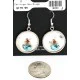 Handmade Navajo .925 Sterling Silver Dangle Native American Earrings Natural Turquoise Coral 18080-1 Handmade Navajo .925 Sterling Silver Dangle Native American Earrings Natural Turquoise Coral 18080-1