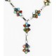 Petit Point Handmade Certified Authentic Zuni .925 Sterling Silver Multicolor Stones and Turquoise Native American Necklace 15903