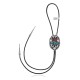 Large, Feather .925 Sterling Silver Certified Authentic Handmade Navajo Native American Natural Turquoise Coral Bolo Tie 34295