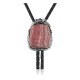 Flower .925 Sterling Silver Certified Authentic Handmade Navajo Native American Rhodochrosite Bolo Tie 34296
