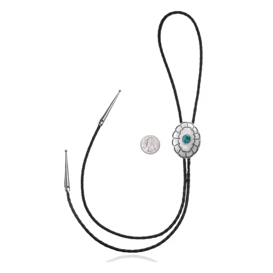 Sun .925 Sterling Silver Handmade Navajo Native American Natural Turquoise Bolo Tie 34297 Sun .925 Sterling Silver Handmade Navajo Native American Natural Turquoise Bolo Tie 34297