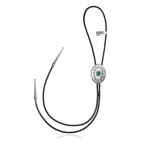 Sun .925 Sterling Silver Handmade Navajo Native American Natural Turquoise Bolo Tie 34297 Sun .925 Sterling Silver Handmade Navajo Native American Natural Turquoise Bolo Tie 34297