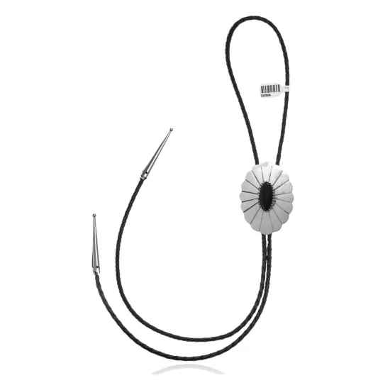 Sun .925 Sterling Silver Handmade Navajo Native American Black Onyx Bolo Tie 34304 Sun .925 Sterling Silver Handmade Navajo Native American Black Onyx Bolo Tie 34304