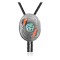 Leaf .925 Sterling Silver Certified Authentic Handmade Navajo Native American Natural Turquoise Coral Bolo Tie 34306