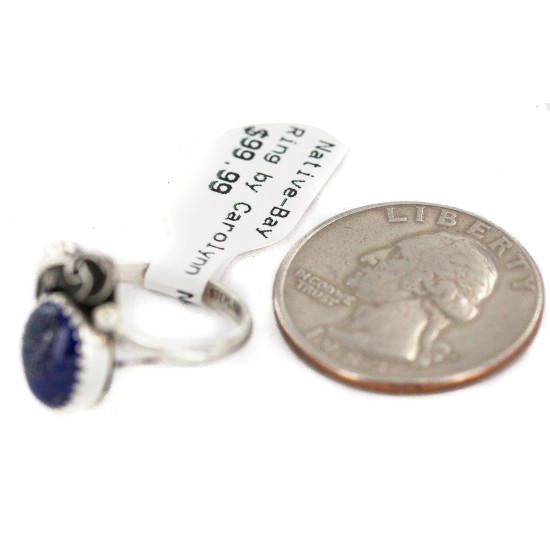 Handmade Certified Authentic Navajo .925 Sterling Silver Natural Lapis Native American Ring  26212-2